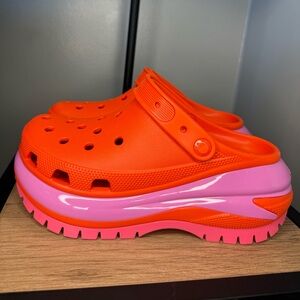 Crocs Women’s Mega Crush Clog Platform Sandals – Orange Pink Purple